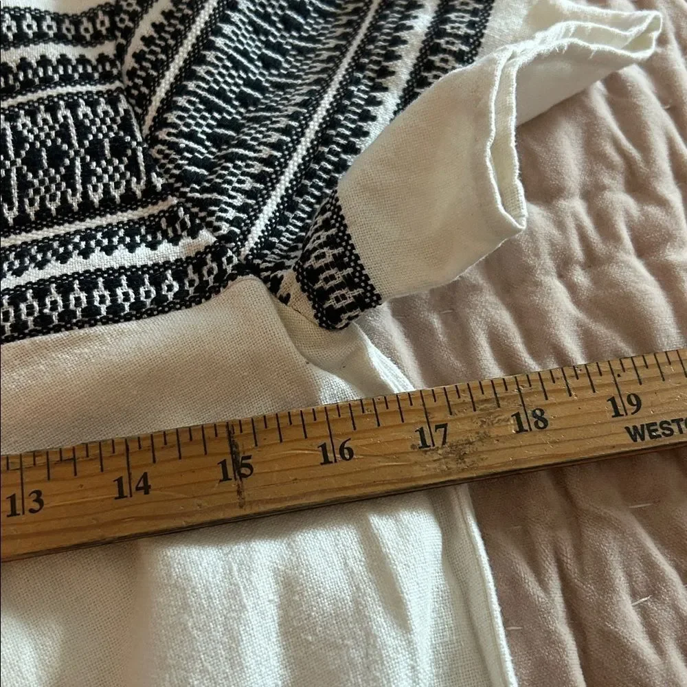 Madewell Cabana Jacquard Shift Dress F0100 XS $158 Ivory Black
